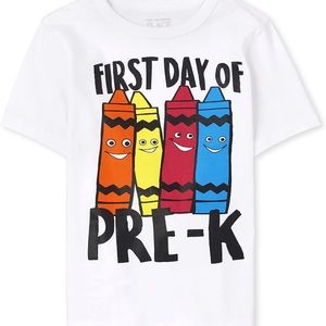 The Children's Place- First Day Of Pre-K Boys Short Sleeve Graphic T-Shirt-NWT